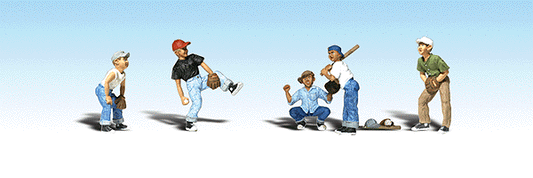Woodland Scenics 1869 HO Scale Baseball Players - Scenic Accents(R) -- Set I pkg(5)