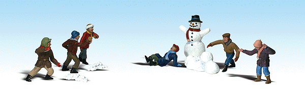 Woodland Scenics 1894 HO Scale Scenic Accents(R) -- Snowball Fight Participants pkg(6)