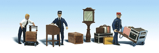 Woodland Scenics 1909 HO Scale Scenic Accents(R) -- Depot Workers & Accessories