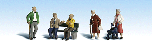 Woodland Scenics 1922 HO Scale Scenic Accents(R) -- Senior Citizens with Bench pkg(6)
