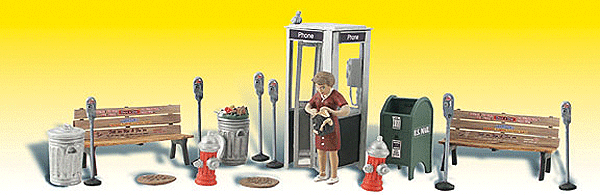 Woodland Scenics 1941 HO Scale Scenic Accents(R) -- Street Accessories pkg(18)