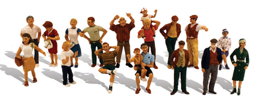 Woodland Scenics 1958 HO Scale Scenic Accents(R) Figures -- Pedestrians pkg(16)