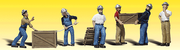 Woodland Scenics 2123 N Scale Scenic Accents(R) Figures -- Dock Workers pkg(6)