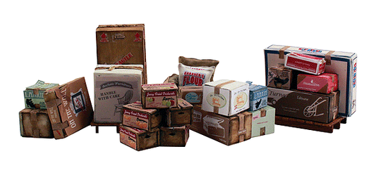 Woodland Scenics 2216 N Scale Miscellaneous Freight - Scenic Accents(R) -- Crates, Boxes, Bags & Sacks