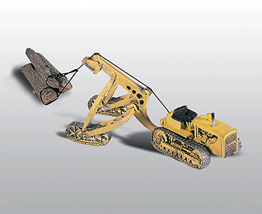 Woodland Scenics 246 HO Scale Hyster Logging Cruiser Crawler Tractor w/Tracked Log Carrier - Kit -- Undecorated Metal