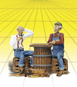 Woodland Scenics 2522 G Scale Scenic Accents(R) Figures -- Checker Players & Dog