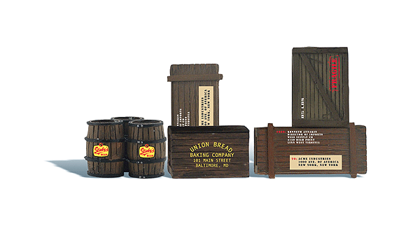 Woodland Scenics 2564 G Scale Scenic Accents(R) Figures -- Wooden Crates & Barrels