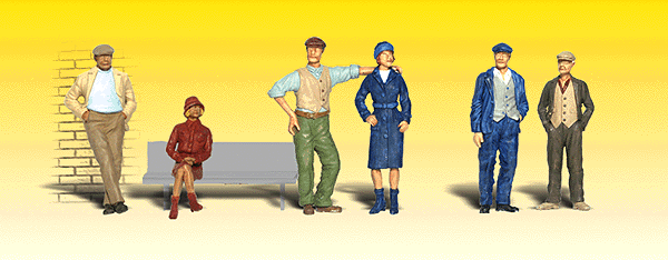 Woodland Scenics 2732 O Scale Scenic Accents(R) Figures -- Bystanders pkg(6)