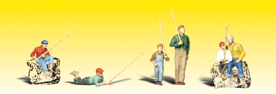 Woodland Scenics 2751 O Scale Scenic Accents(R) Figures -- Gone Fishing pkg(6)