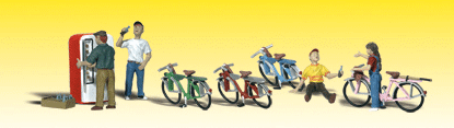Woodland Scenics 2752 O Scale Scenic Accents(R) Figures -- Bicycle Buddies pkg(4)