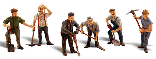 Woodland Scenics 2761 O Scale Scenic Accents(R) -- Road Crew pkg(6)