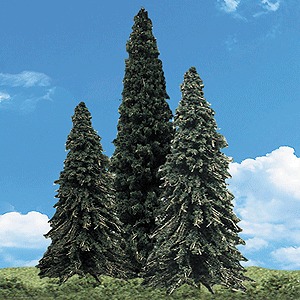 Woodland Scenics 3565 All Scale Woodland Classic Trees(R) Ready Made - Forever Green -- 2-1/2 to 4" 6.3 to 10.1cm Tall pkg(5)