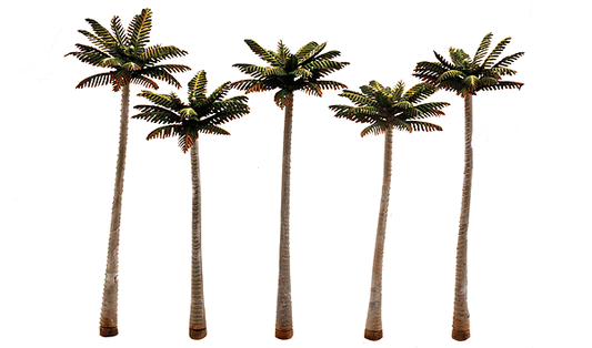 Woodland Scenics 3598 All Scale Large Palm Trees - Woodland Classics(TM) Ready Made Trees(TM) -- 4-3/4 to 5-1/4" 12.1 to 13.3cm pkg(5)