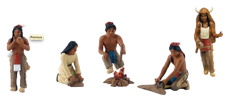 Woodland Scenics 4443 All Scale Native Americans Figures - Scene-A-Rama(R) -- pkg(5)