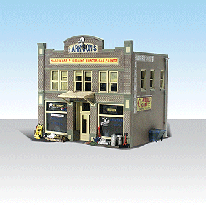 Woodland Scenics 4921 N Scale Harrison's Hardware - Built & Ready(R) Landmark Structures(R) -- Assembled - 2-1/2 x 1-31/32" 6.4 x 5cm