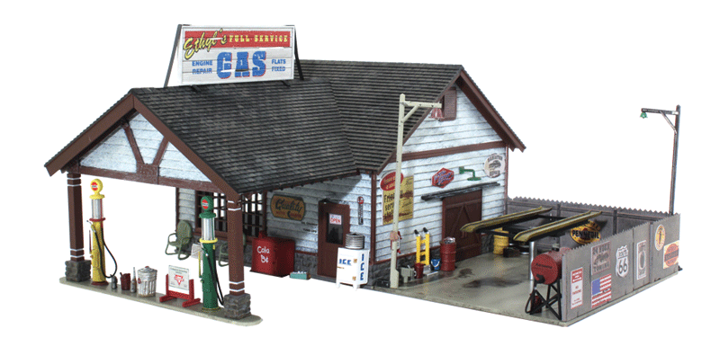 Woodland Scenics 5048 HO Scale Built-&-Ready Landmark Structures(R) - Assembled -- Ethyl's Gas & Service - 6-3/8 x 5-11/16" 16.1 x 14.4cm