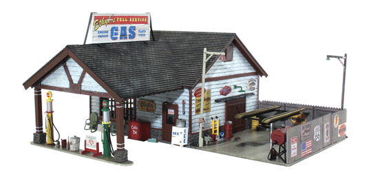 Woodland Scenics 5048 HO Scale Built-&-Ready Landmark Structures(R) - Assembled -- Ethyl's Gas & Service - 6-3/8 x 5-11/16" 16.1 x 14.4cm