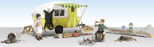 Woodland Scenics 5341 N Scale AutoScenes(R) - Assembled -- Ma & Pa's Trailer Heaven