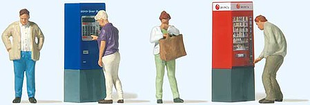 Preiser 10751 HO Scale People at the Vending Machine pkg(4)
