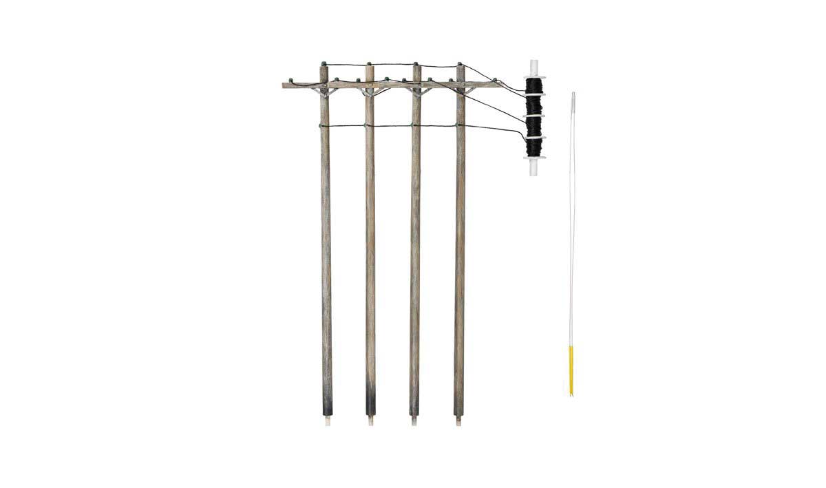 Woodland Scenics 2265 HO Scale Pre-Wired Poles - Utility System -- Single-Crossbar