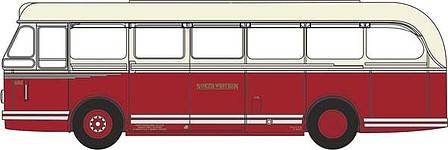 Oxford nlrt007 N Scale Leyland Royal Tiger Bus - Assembled -- North Western (cream, red)