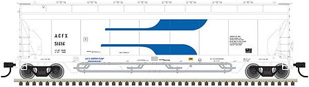 Atlas 20006265 HO Scale Pressureaide Centerflow Hopper - Ready to Run - Master(R) -- ACFX 51417 (white, blue, Venturi)