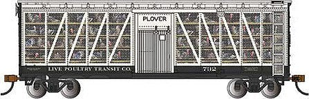 Bachmann 15906 HO Scale Poultry Stock Car with Turkeys - Ready to Run -- Live Poultry Transit #732 (Plover; white, black)