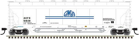 Atlas 20006280 HO Scale Pressureaide Centerflow Hopper - Ready to Run - Master(R) -- OMYA 51928 (white, blue)