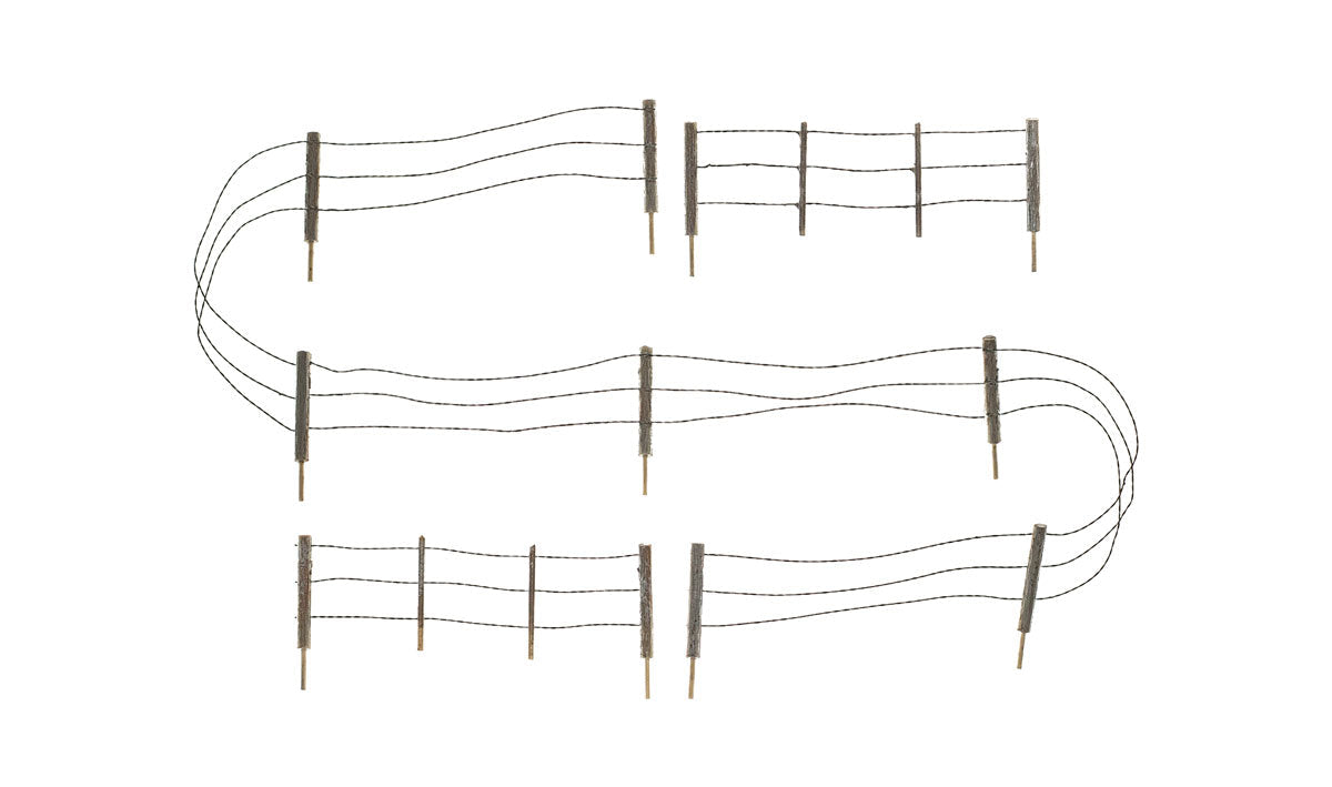 Woodland Scenics 2980 HO Scale Barbed Wire Fence - Kit with Gates, Hinges & Planter Pins -- Total Scale Length: 192' 58.5m