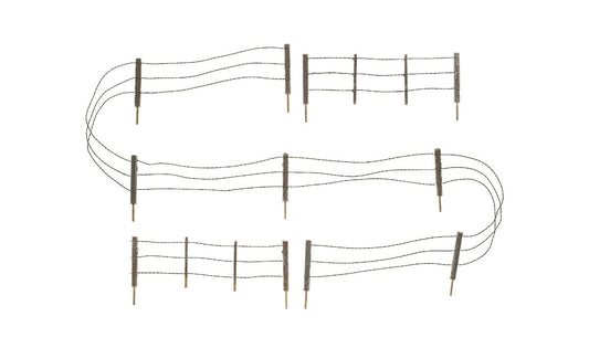 Woodland Scenics 2980 HO Scale Barbed Wire Fence - Kit with Gates, Hinges & Planter Pins -- Total Scale Length: 192' 58.5m
