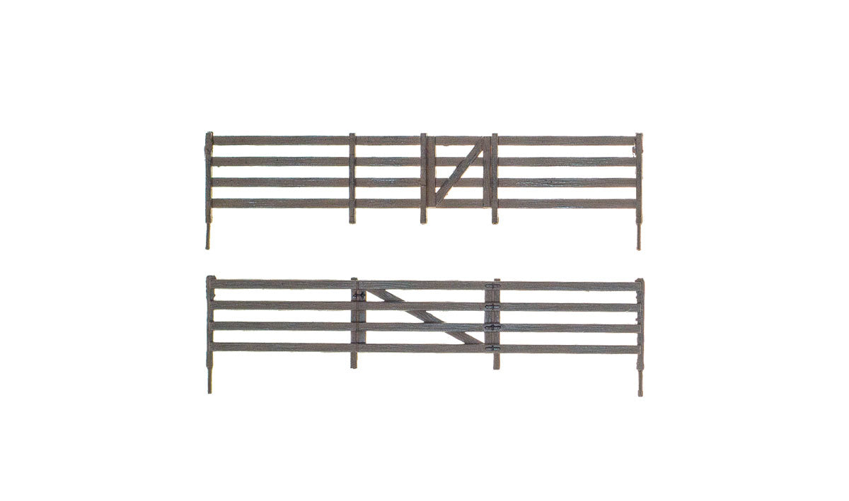 Woodland Scenics 2982 HO Scale Rail Fence - Kit with Gates, Hinges & Planter Pins -- Total Scale Length: 192' 58.5m