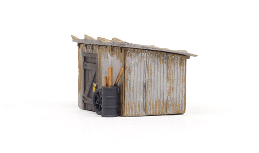Woodland Scenics 5056 HO Scale Tin Shack - Built-&-Ready(R) Landmark Structures(R) -- Assembled - 1-11/16 x 1 1/2 x 1 1/8" 4.28 x 3.81 x 2.85 cm
