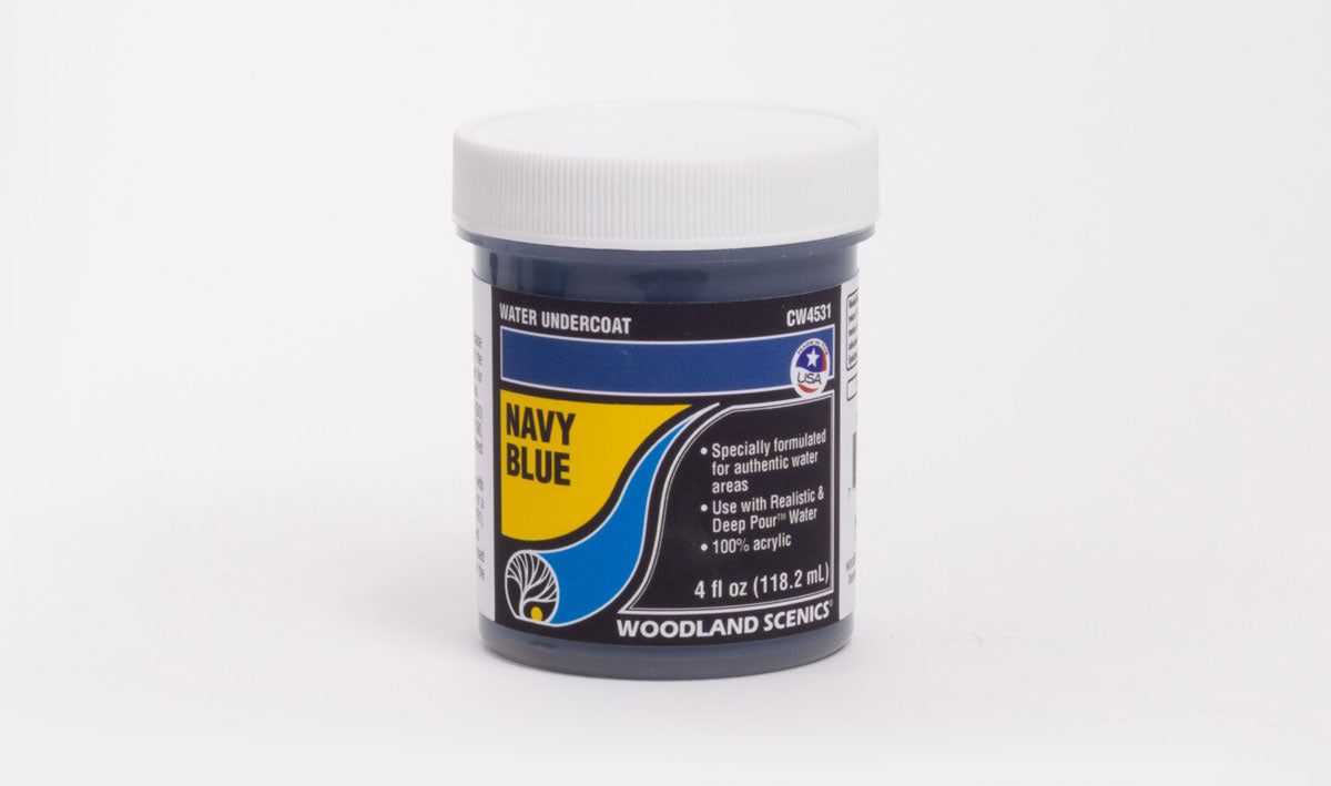 Woodland Scenics 4531 All Scale Water Undercoat - Water System - 4oz 118mL -- Navy Blue