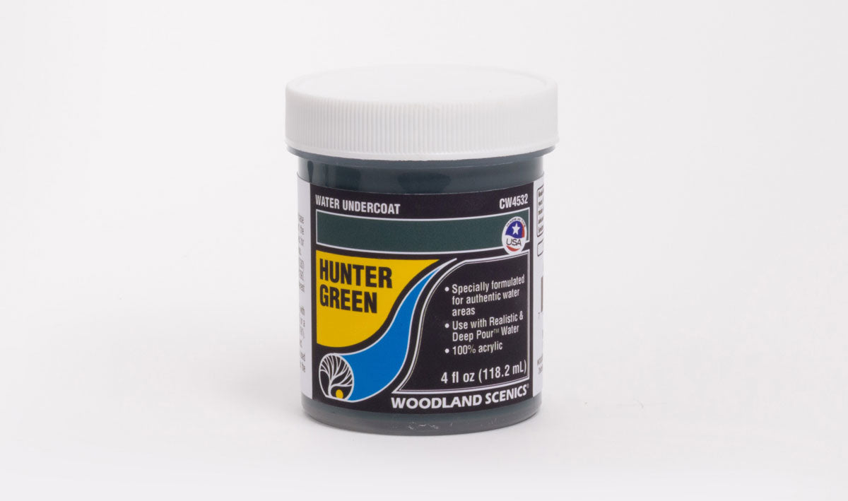 Woodland Scenics 4532 All Scale Water Undercoat - Water System - 4oz 118mL -- Hunter Green