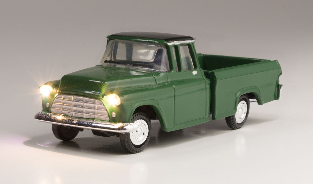 Woodland Scenics 5590 HO Scale Just Plug(R) Lighted Vehicle -- Green Pickup