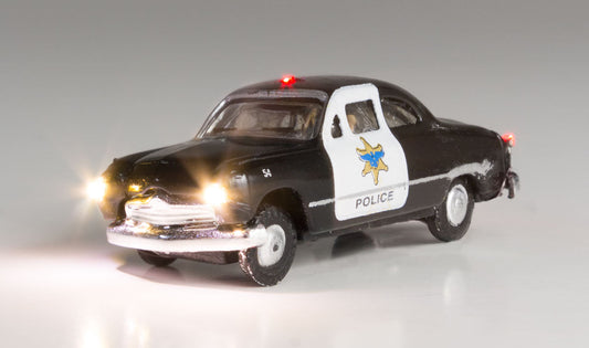 Woodland Scenics 5613 N Scale Just Plug(R) Lighted Vehicle -- Police Car (black, white)