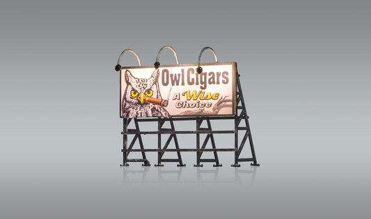 Woodland Scenics 5795 HO Scale Lighted Billboard - Just Plug(R) -- Wise Tobacco Co.