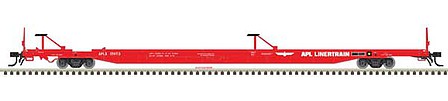Atlas 50004427 N Scale ACF 89' 4" Intermodal Flatcar - Ready to Run - Master(R) -- American President Lines APLX 17030 (red, white, APL Linertrain Logo)