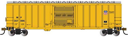 Bachmann 19615 HO Scale ACF 50'6" Outside-Braced Sliding-Door Boxcar - Ready to Run - Silver Series -- Union Pacific 357006 (yellow, small Building America Shield Logo)