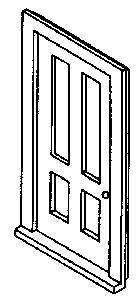 Alexander Scale 2410 HO Scale Doors -- Four-Panel pkg(4)