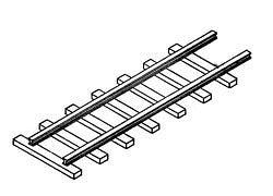Alexander Scale 2804 HO Scale 24" Gauge Mine Track -- Straight pkg(4)