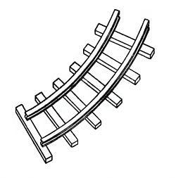 Alexander Scale 9803 HO Scale 18" Gauge Mine Track -- 2" Radius Curves pkg(4)