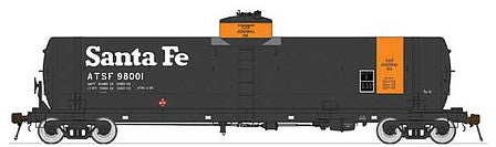 American Limited Models 1817 HO Scale GATC Welded Tank Car - Ready to Run -- Santa Fe #98018 (black, orange; Journal Oil Service)