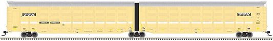 Atlas Model Railroad 20005818 HO Scale Articulated Auto Carrier - Ready to Run - Master(R) -- Trailer-Train BTTX #880238 (Faded; yellow, silver, black, white)