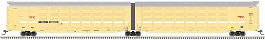 Atlas Model Railroad 20005835 HO Scale Articulated Auto Carrier - Ready to Run - Master(R) -- Trailer-Train TOAX #880256 (yellow, silver, black, white; Faded-Red Logo)