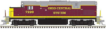 Atlas Model Railroad 10002973 HO Scale Alco C420 Phase 2B Low-Nose, Dynamic Brakes - ESU LokSound and DCC - Master -- Ohio Central 7220 (maroon, yellow, gray)