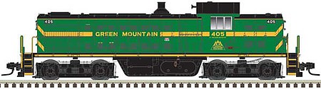 Atlas Model Railroad 10003002 HO Scale Alco RS1 - Standard DC - Classic Silver -- Green Mountain 405 (green, yellow)