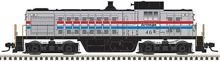 Atlas Model Railroad 10003003 HO Scale Alco RS1 - LokSound and DCC - Classic Gold -- Amtrak 46 (Phase III, silver, equal red, white, blue Stripes)
