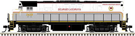 Atlas Model Railroad 10003285 HO Scale Alco C425 Phase 2 - Standard DC - Classic Silver -- Delaware-Lackawanna 2456 (white, gray, red)