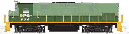 Atlas Model Railroad 10003301 HO Scale Alco C425 Phase 2 - LokSound and DCC - Classic Gold -- British Columbia Railway 809 (2-Tone Green, Straight White Stripe)